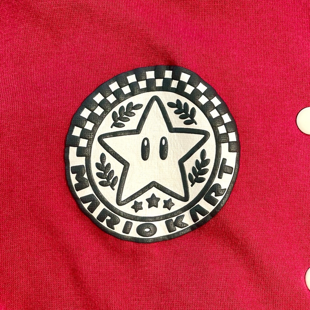 Girls Hybrid Apparel Nintendo MARIOKART Red and White Varsity Jacket (XL) - Picture 5 of 8